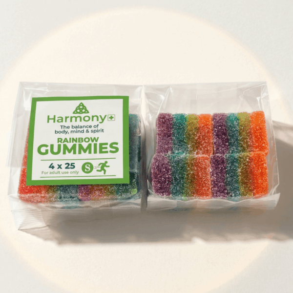 Harmony Rainbow Gummies 4 Pack 25mg Sativa Rainbow Sativa Gummies 100mg (4 x 25mg)