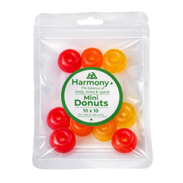 Mini Sativa Donuts 10x10mg Harmony Mini Sativa Donuts – 10 x 10 mg
