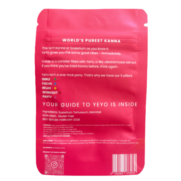 Yeyo Kanna (Back) YeYo Sceletium/Kanna Extract Powder - 1 Gram | 16% Alkaloid content
